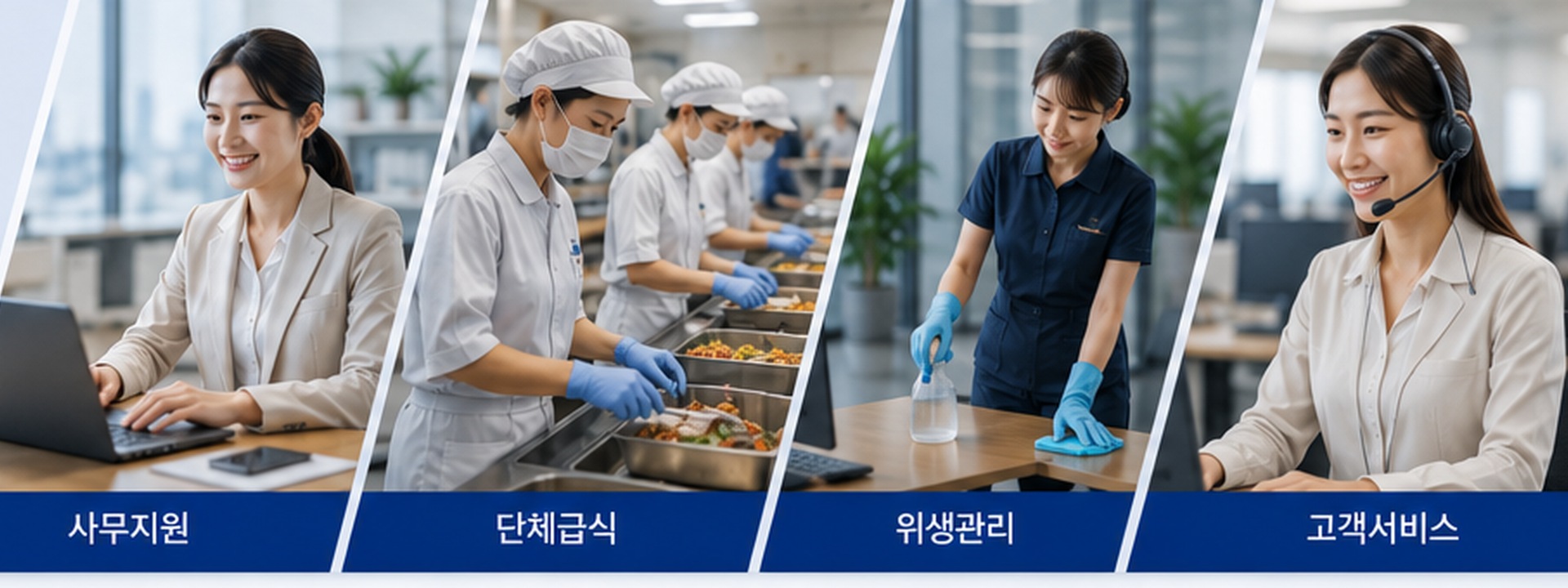 사무지원 단체급식 위생관리 고객서비스 전문 인력